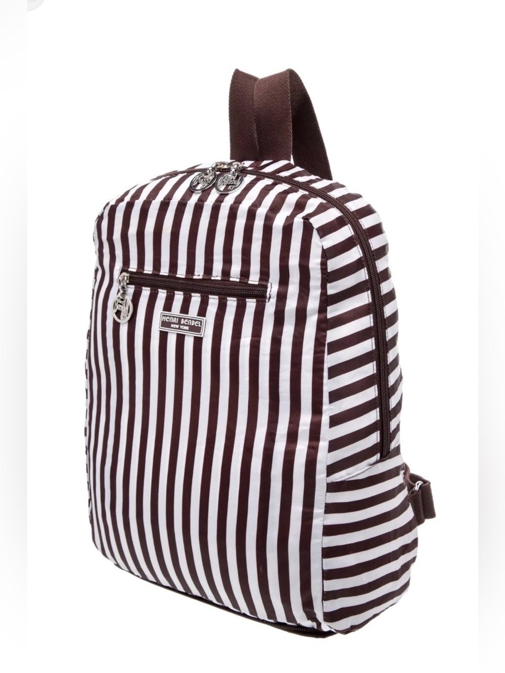 Iconic Henri Bendel Striped nylon Backpack